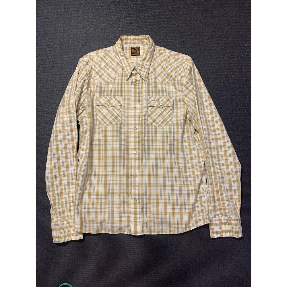 Hollister Company Vintage Plaid‎ Pearl Snap Western Shirt Size XXL